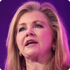 U.S. Senator Marsha Blackburn speaking with attendees at the 2021