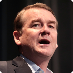 U.S. Senator Michael Bennet speaking with attendees at the 2019...