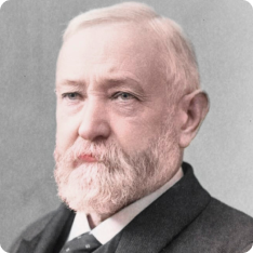 Colorized portrait of Benjamin Harrison