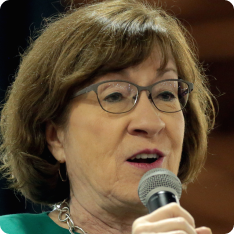 U.S. Senator Susan Collins speaking with attendees at the 2018...