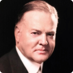 Colorized portrait of Herbert Hoover