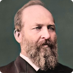 Colorized portrait of James Garfield