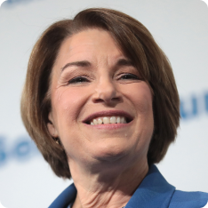 U.S. Senator Amy Klobuchar speaking with attendees at the Presidential...