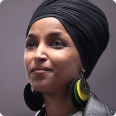 U.S. Congresswoman Ilhan Omar speaking with supporters of U.S. Senator...