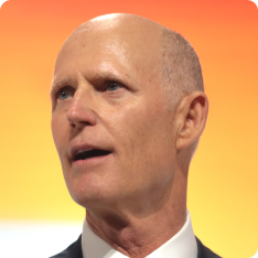 U.S. Senator Rick Scott speaking with attendees at the 2021...