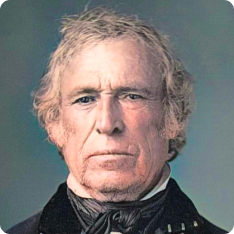 Colorized portrait of Zachary Taylor